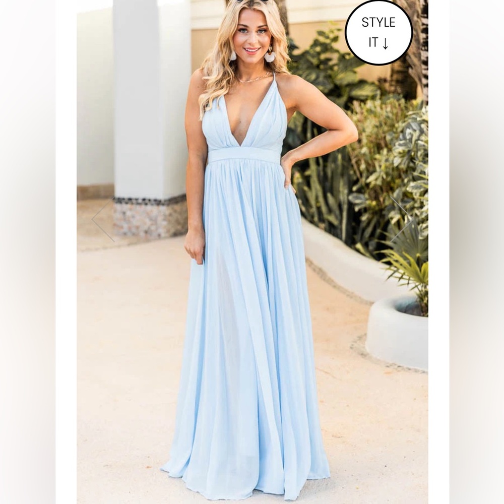 It All Begins With Love Light Blue Maxi Dress